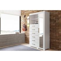Cômoda Casal Marabá 1.6 1 Porta + 2 Nichos e 6 Gavetas c/ Espelho e Pés Branco - Santos Andirá Cômoda Casal Marabá 1.6 1 Porta + 2 Nichos e 6 Gavetas c/ Espelho e Pés Branco - Santos Andirá