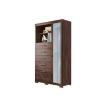 Cômoda Casal Marabá 1.6 c/ 1 Porta 2 Nichos e 6 Gavetas c/ Espelho e Pés Ébano - Santos Andirá Cômoda Casal Marabá 1.6 c/ 1 Porta 2 Nichos e 6 Gavetas c/ Espelho e Pés Ébano - Santos Andirá