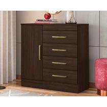 Cômoda Casal Montevideu 1 Porta e 4 Gavetas Ébano - Demóbile Cômoda Casal Montevideu 1 Porta e 4 Gavetas Ébano - Demóbile