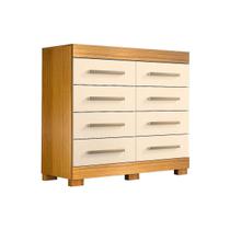 Cômoda Casal Nalu c/ 8 Gavetas Nature/Off White - ACP Cômoda Casal Nalu c/ 8 Gavetas Nature/Off White - ACP