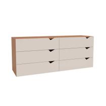 Cômoda Casal Porto c/ 6 Gavetas Freijo/Creme - Politorno