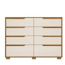 Comoda Casal Quarto Georgia 8 Gavetas Freijo com Off White - Moval Comoda Casal Quarto Georgia 8 Gavetas Freijo com Off White - Moval