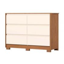 Cômoda Casal Ravenna c/ 6 Gavetas Nature/Off White - Henn