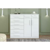 Cômoda Casal Toronto New c/ 2 Portas e 8 Gavetas Branco - Lopas Cômoda Casal Toronto New c/ 2 Portas e 8 Gavetas Branco - Lopas