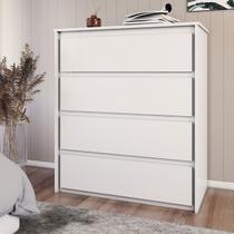 Cômoda Celeste 4 Gavetas Branco - Panorama Móveis Cômoda Celeste 4 Gavetas Branco - Panorama Móveis