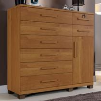 Cômoda Chicago 1 Porta 8 Gavetas Cinamomo - Panorama Móveis Cômoda Chicago 1 Porta 8 Gavetas Cinamomo - Panorama Móveis