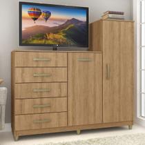Cômoda Chicago 2 Portas 5 Gavetas Mel - Fellicci Cômoda Chicago 2 Portas 5 Gavetas Mel - Fellicci