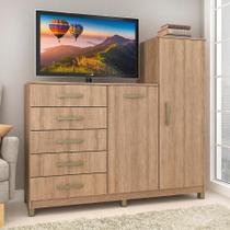 Cômoda Chicago 2 PT 5 GV Mel Cômoda Chicago 2 PT 5 GV Mel