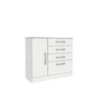 Cômoda Chicago 4 Gavetas 1 Portas Tcil Móveis Cor:Neve Cômoda Chicago 4 Gavetas 1 Portas Tcil Móveis Cor:Neve