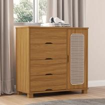 Cômoda Clara 1 Porta e 4 Gavetas Tela Cômoda Clara 1 Porta e 4 Gavetas Tela