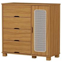 Cômoda Clara 4 Gavetas 1 Porta Cambel Cor Nature Cômoda Clara 4 Gavetas 1 Porta Cambel Cor Nature
