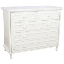 Cômoda Classic 5 Gavetas - Branco Fosco