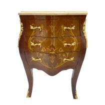 Cômoda Clássica 3 Gavetas com Tampo em Mármore 74x62x39