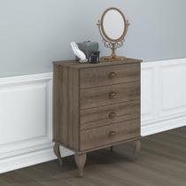 Cômoda Clássica 4 Gavetas - Rústico