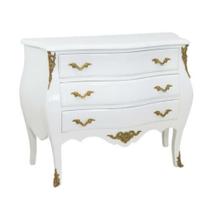 Cômoda Classica Branca Patina Adornos Bronze 03 gav. Luxo Cômoda Classica Branca Patina Adornos Bronze 03 gav. Luxo