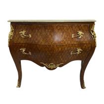Cômoda Clássica Marchetada com 2 Gavetas e Tampo em Mármore A:84 L:123 P53 Cômoda Clássica Marchetada com 2 Gavetas e Tampo em Mármore A:84 L:123 P53