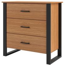 Cômoda Com 03 Gavetas Wave Estilo D03 Freijó Preto Fosco