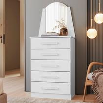 Cômoda com 05 Gavetas e Espelho New Veneza