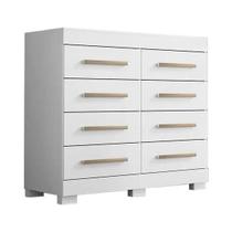 Cômoda com 08 Gavetas Nalu ACP 100% MDF - Branco