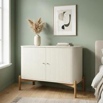 Cômoda com 2 Portas em Madeira Maciça Aurora Off White