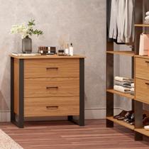 Cômoda com 3 Gavetas Industrial em 100% MDF Freijó Dalla Costa