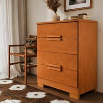 Cômoda com 4 Gavetas com Pés e Corrediças Telescópicas Multiuso para Quarto de Adulto Grande Napoli Cômoda com 4 Gavetas com Pés e Corrediças Telescópicas Multiuso para Quarto de Adulto Grande Napoli