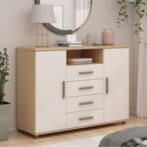 Cômoda com 4 Gavetas e 2 Portas 136cm 0558 Berlim Genialflex Cômoda com 4 Gavetas e 2 Portas 136cm 0558 Berlim Genialflex