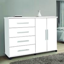 Comoda com 4 gavetas e 2 portas Bali Branco - Móveis Primus