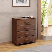 Cômoda com 4 Gavetas e Pés Ouro Café Madeira Pinus - Finestra