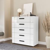 Cômoda com 5 Gavetas Lisboa Branca Politorno
