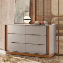 Cômoda com 6 Gavetas Giardino Nogueira Touch Nude Prime TX Demóbile