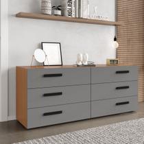 Cômoda com 6 Gavetas Lisboa Freijó com Cinza Politorno