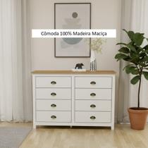 Cômoda com 8 Gavetas Madeira Maciça - Linha Topázio - Finestra Móveis
