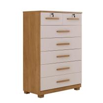 Cômoda Com Chave 7 Gavetas New Barcelona Cinamomo Off White Cômoda Com Chave 7 Gavetas New Barcelona Cinamomo Off White