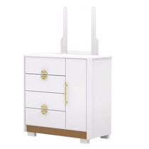 Comoda Com Espelho 4 Gavetas 1P 93 cm BEL Branco Camarim VLR