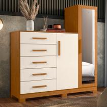 Cômoda com Espelho 5 Gavetas 2 Portas New Master Albatroz