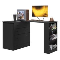Cômoda com Mesa Giratoria Gamer 4840 Preto Fosco - Qmovi Cômoda com Mesa Giratoria Gamer 4840 Preto Fosco - Qmovi
