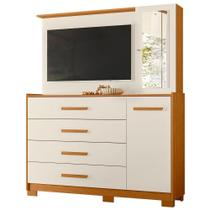 Cômoda Com Painel Para Tv 43 4 Gavetas 2 Portas Ilha Bela Cinamomo Off White