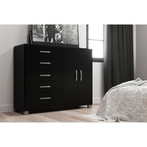 Cômoda com Pés 2 Portas 5 Gavetas 123cm