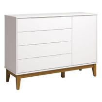 Cômoda Com Porta Classic Elfe Branco Acetinado Amadeirado - Reller