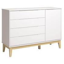 Cômoda Com Porta Classic Elfe Branco Acetinado Natural - Reller