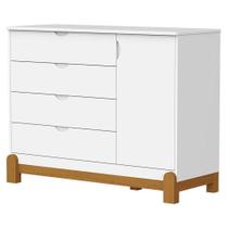 Comoda Com Porta Lótus Liso Branco Acetinado - Reller