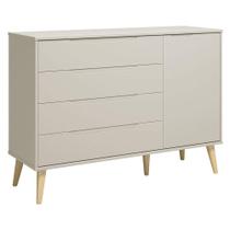 Cômoda Com Porta Retrô Elfe Areia Acetinado Natural - Reller