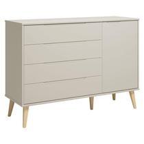 Cômoda com Porta Retrô Elfe Areia Acetinado Natural - Reller
