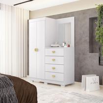 Cômoda com Roupeiro Multiuso Cristal com Espelho Organização Completa para Quarto ou Closet Design Moderno e Funcional VLR Móveis