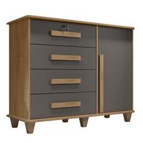 Cômoda com Sapateira 120cm 4 Gavetas Quarto Grécia RV Móveis Cinamomo/Grafite Cômoda com Sapateira 120cm 4 Gavetas Quarto Grécia RV Móveis Cinamomo/Grafite