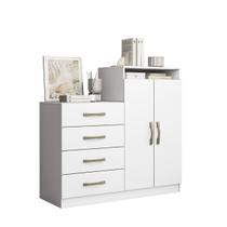 Cômoda Com Sapateira 2 Portas 4 Gavetas Branco Londres Aramóveis