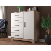 Cômoda com Sapateira 5 Gavetas e 1 Porta Zurique Branco/Demolição Cômoda com Sapateira 5 Gavetas e 1 Porta Zurique Branco/Demolição
