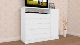 Cômoda com Sapateira 5 Gavetas - Portugal-Branco- Made Marcs