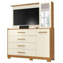 Comoda com sapateira e espelho ilha bella carv com off whitte Comoda com sapateira e espelho ilha bella carv com off whitte